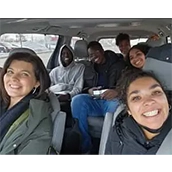 Lady Jo Dee Allen along with other church members in the car